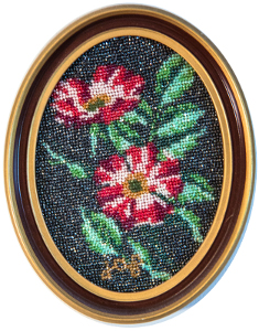 Still life oval flowers